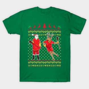 Lacrosse LaX Santa Reindeer Ugly Christmas T-Shirt